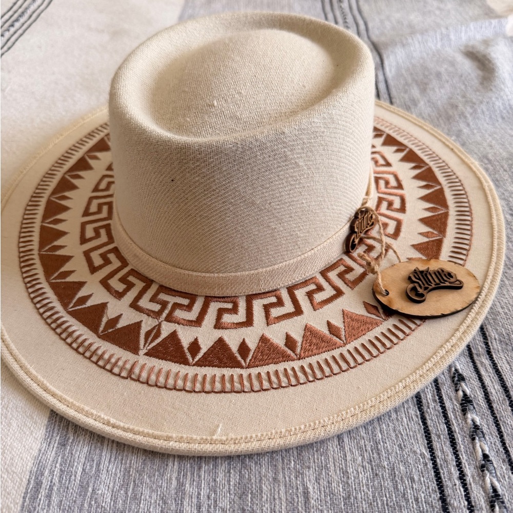 Stylish Cream and Brown Hat